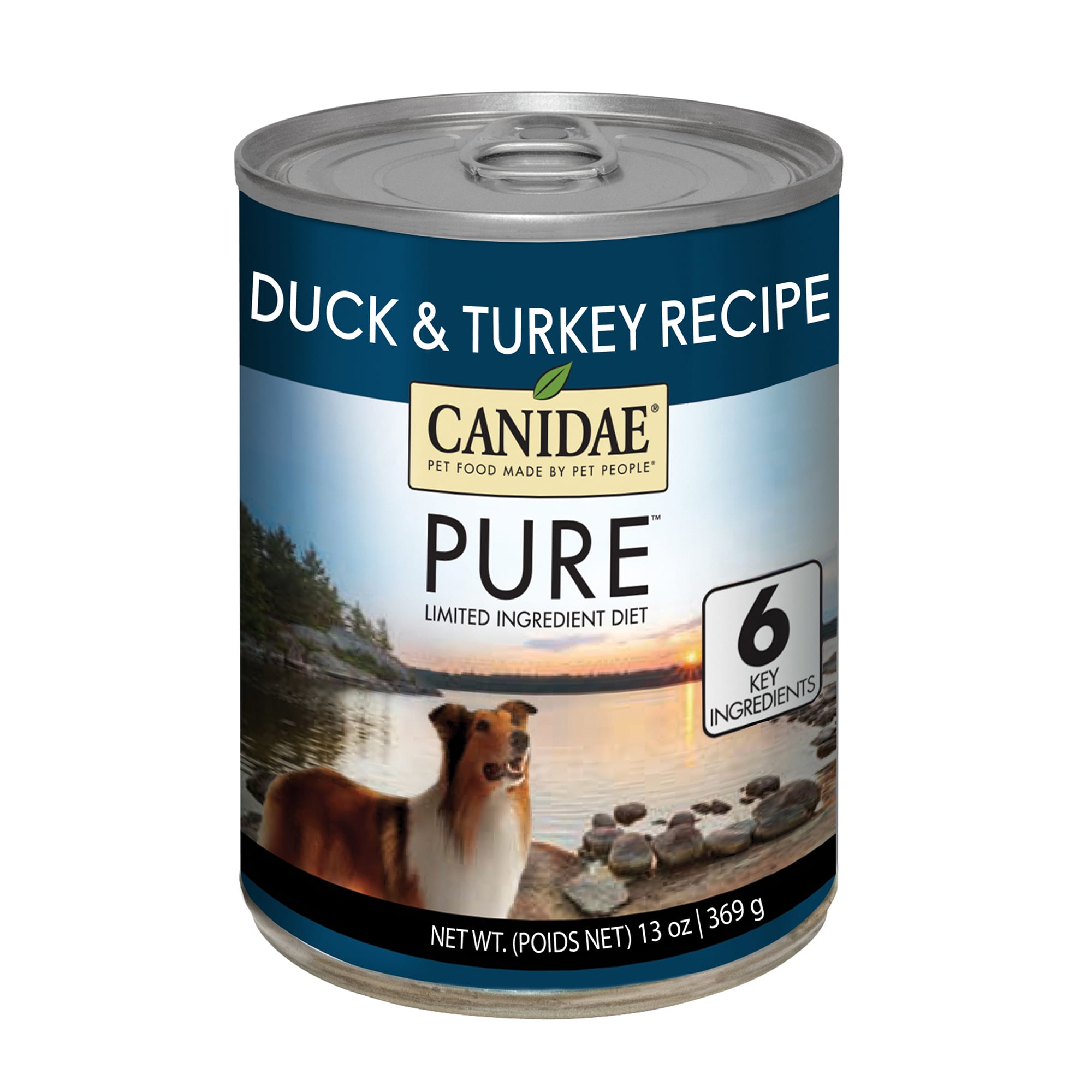 CANIDAE PURE Grain Free  Limited Ingredient Diet Duck amp; Turkey Recipe Wet Dog Food， 13 oz.， Case of 12