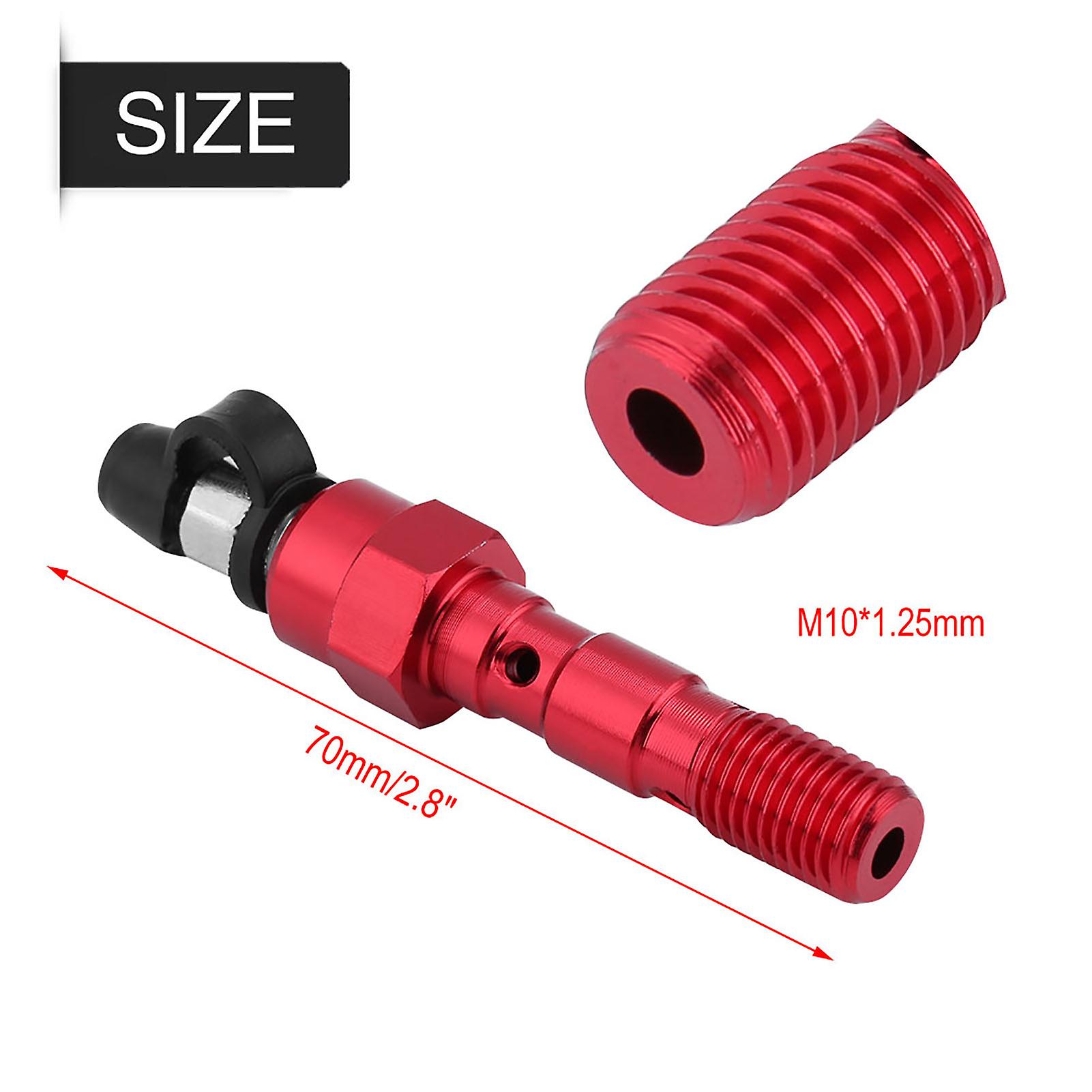 Motorcycle M10*1.25mm Brake Caliper Screw Banjo Bolt Bleed Nipple Washers Dust Cap Red