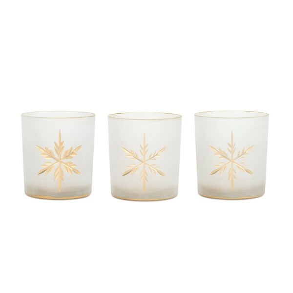 Glass Snowflake Votive (Set of 3)