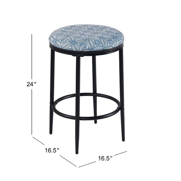 HomePop Upholstered Metal Barstool