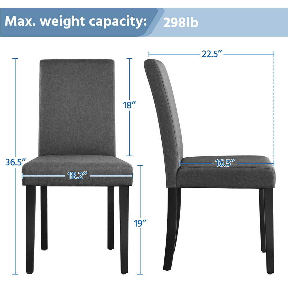 4pcs Fabric Parson Dining Chairs，Dark Gray