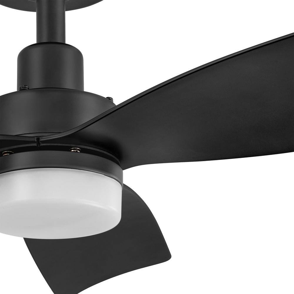 Hampton Bay Marlston 36 in. Integrated CCT LED IndoorOutdoor Ceiling Fan Matte Black with Matte Black Blades and Remote Control N375A-MBK