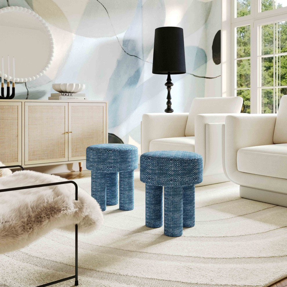 Claire Knubby Stool   Contemporary   Footstools And Ottomans   by TOV Furniture  Houzz