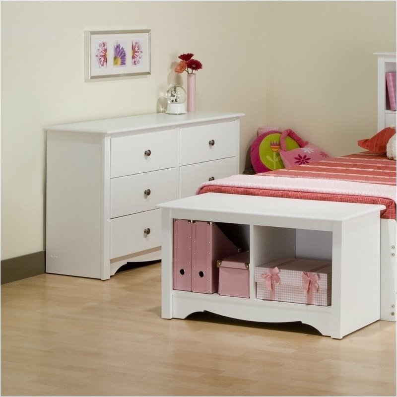 Hawthorne Collections Wood 6 Drawer Double Dresser in White