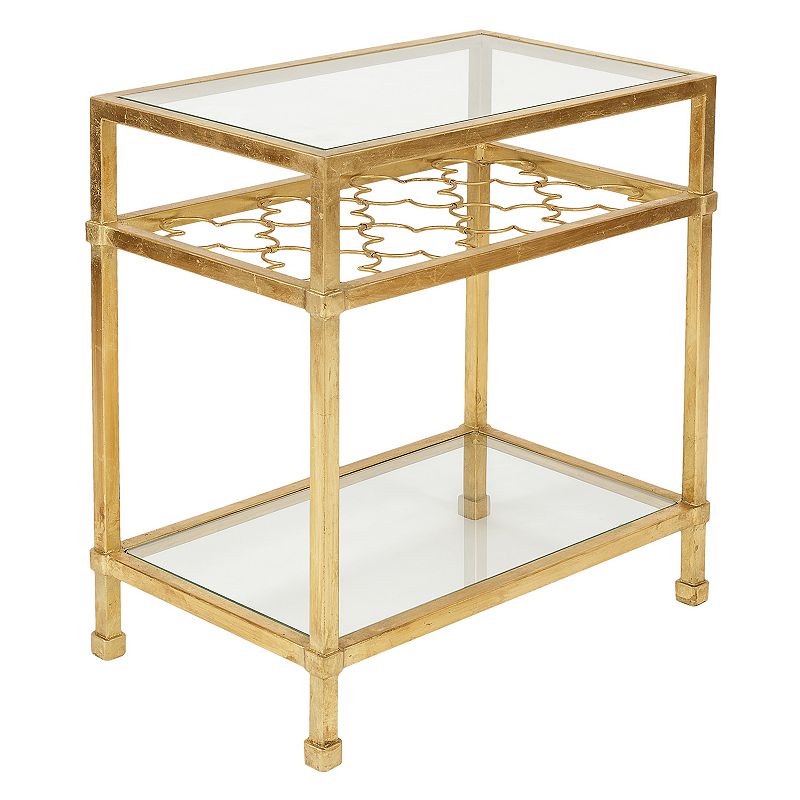 Safavieh Couture Gold Finish Quatrefoil End Table