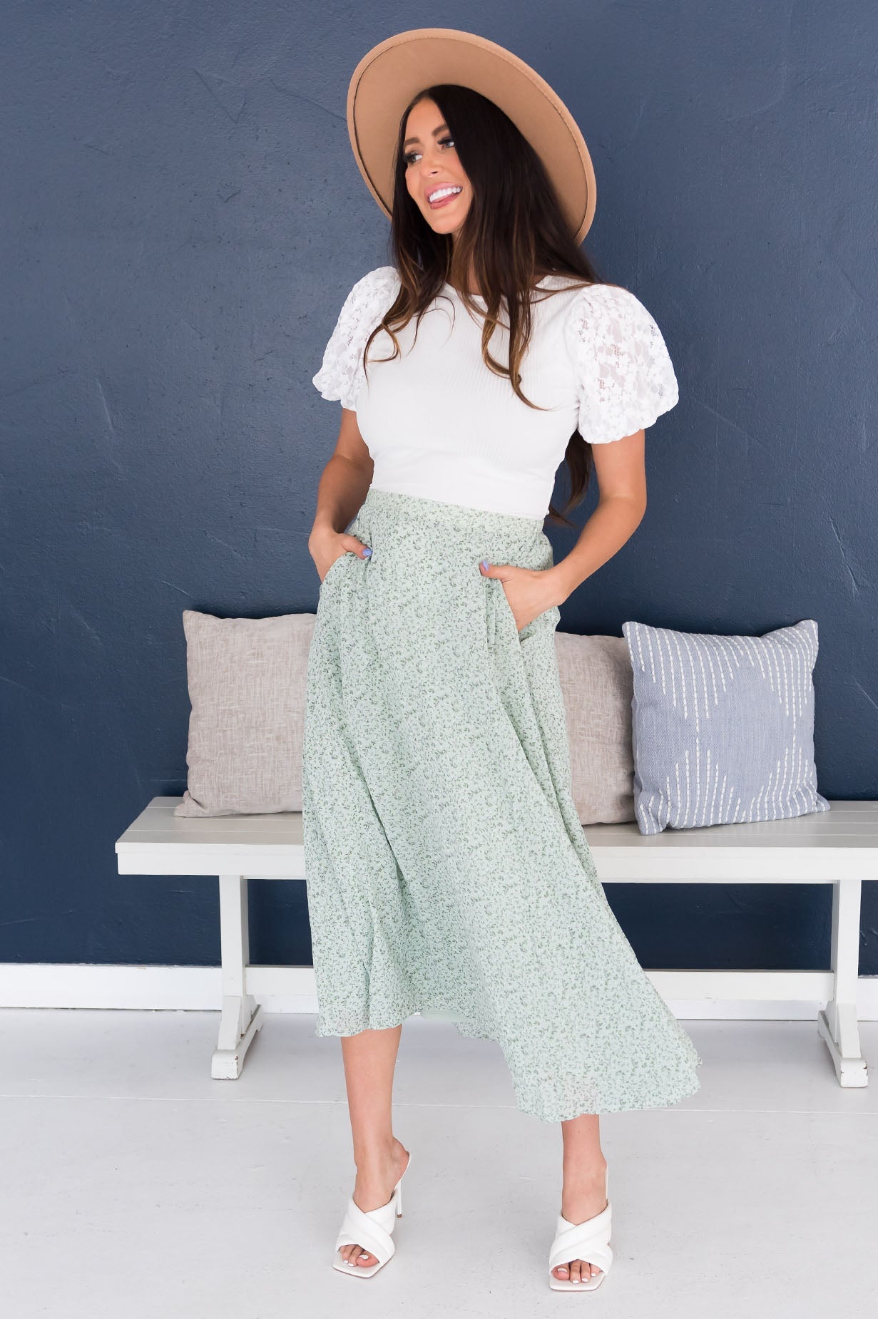 Walking In Faith Modest Floral Skirt