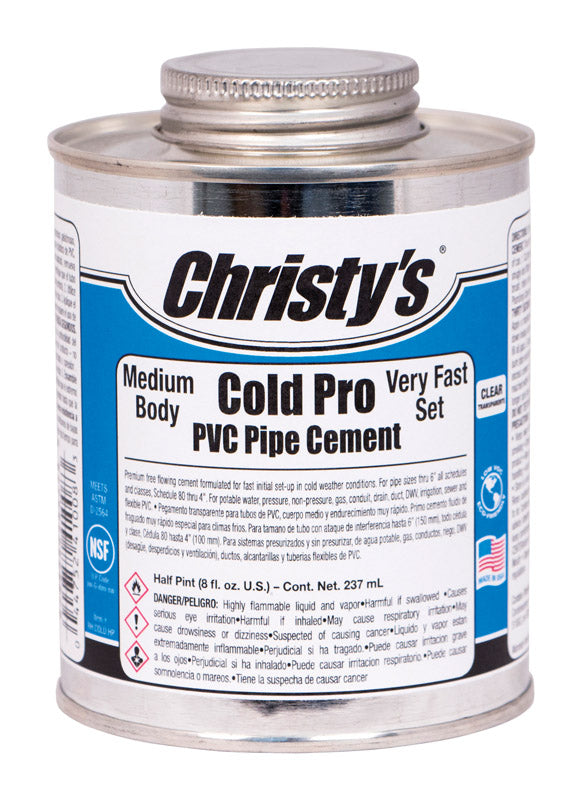 PVC PIPE CEMENT 8OZ CLR