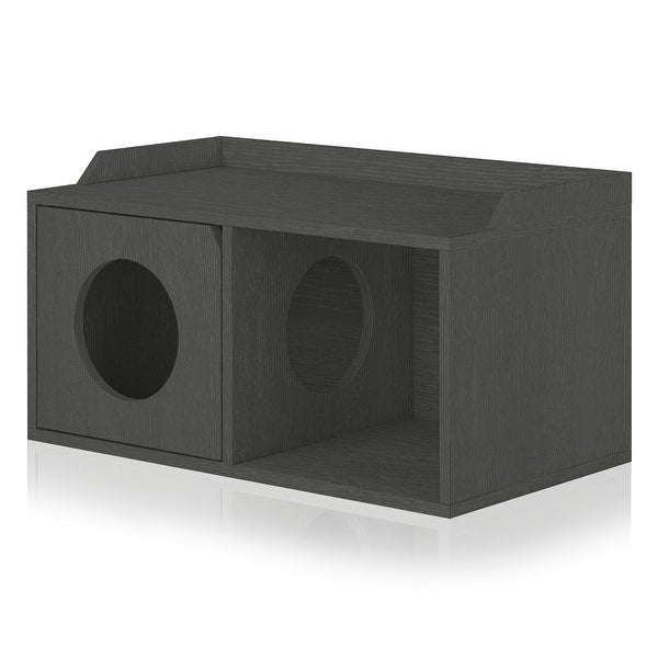 Way Basics Cat House Litter Enclosure 2 Hole with 1 Door，