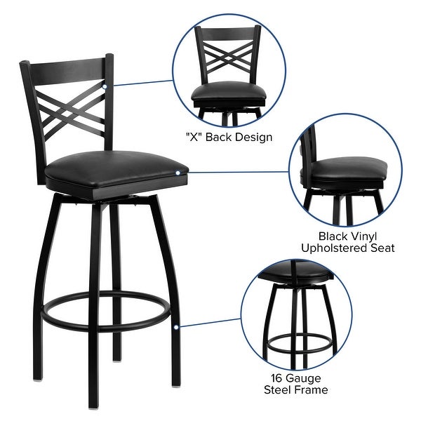 X'' Back Swivel Metal Barstool - 16.5