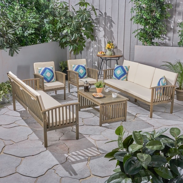 Carolina Outdoor 5pc. Acacia Conversational Set by Christopher Knight Home