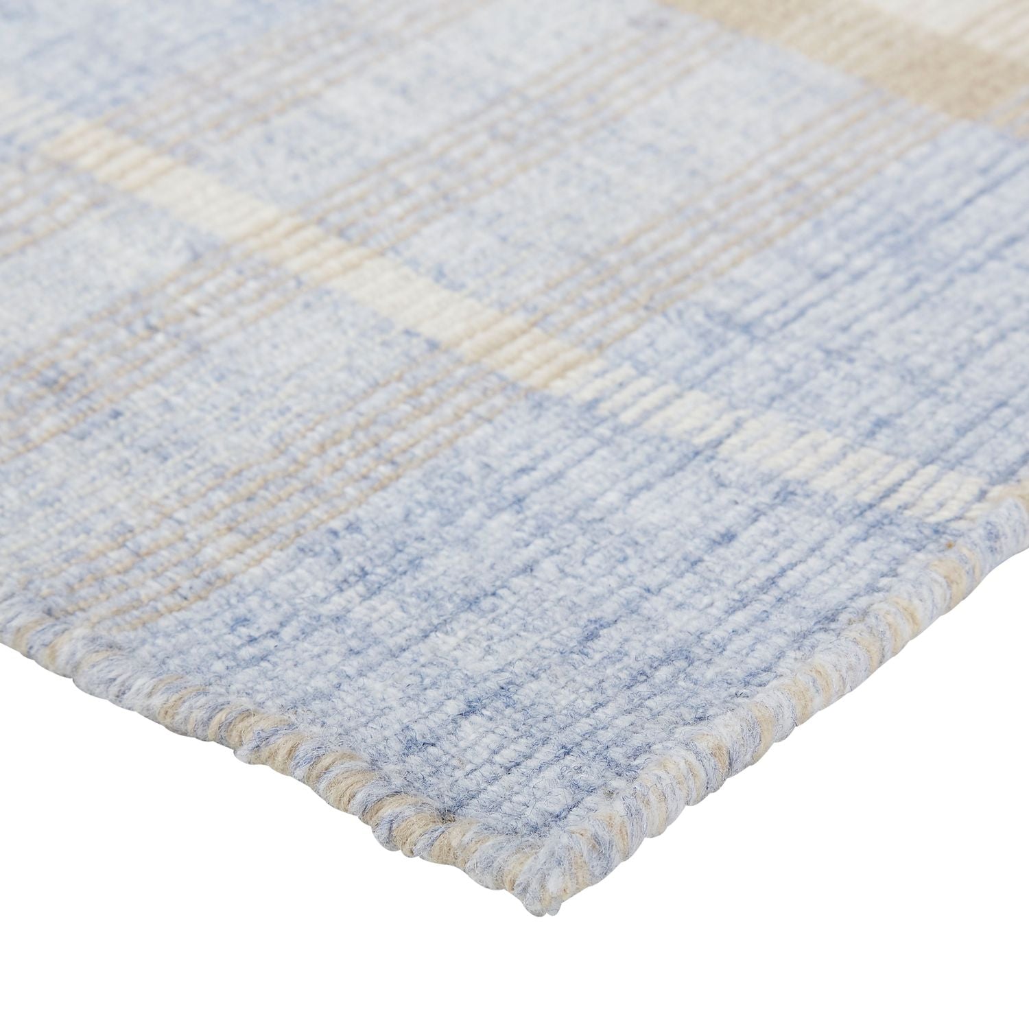 Moya Flatweave Blue and Tan Rug by BD Fine