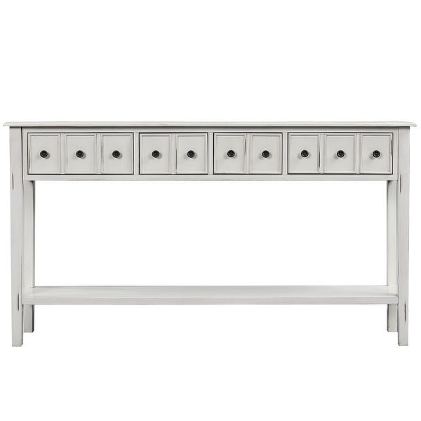 Nestfair Entryway Console Table with Drawers and Bottom Shelf