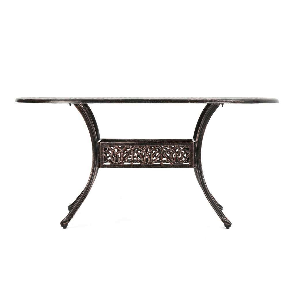 Haitian Outdoor Cast Aluminum Oval Dining Table (ONLY) by Christopher Knight Home   59.20\