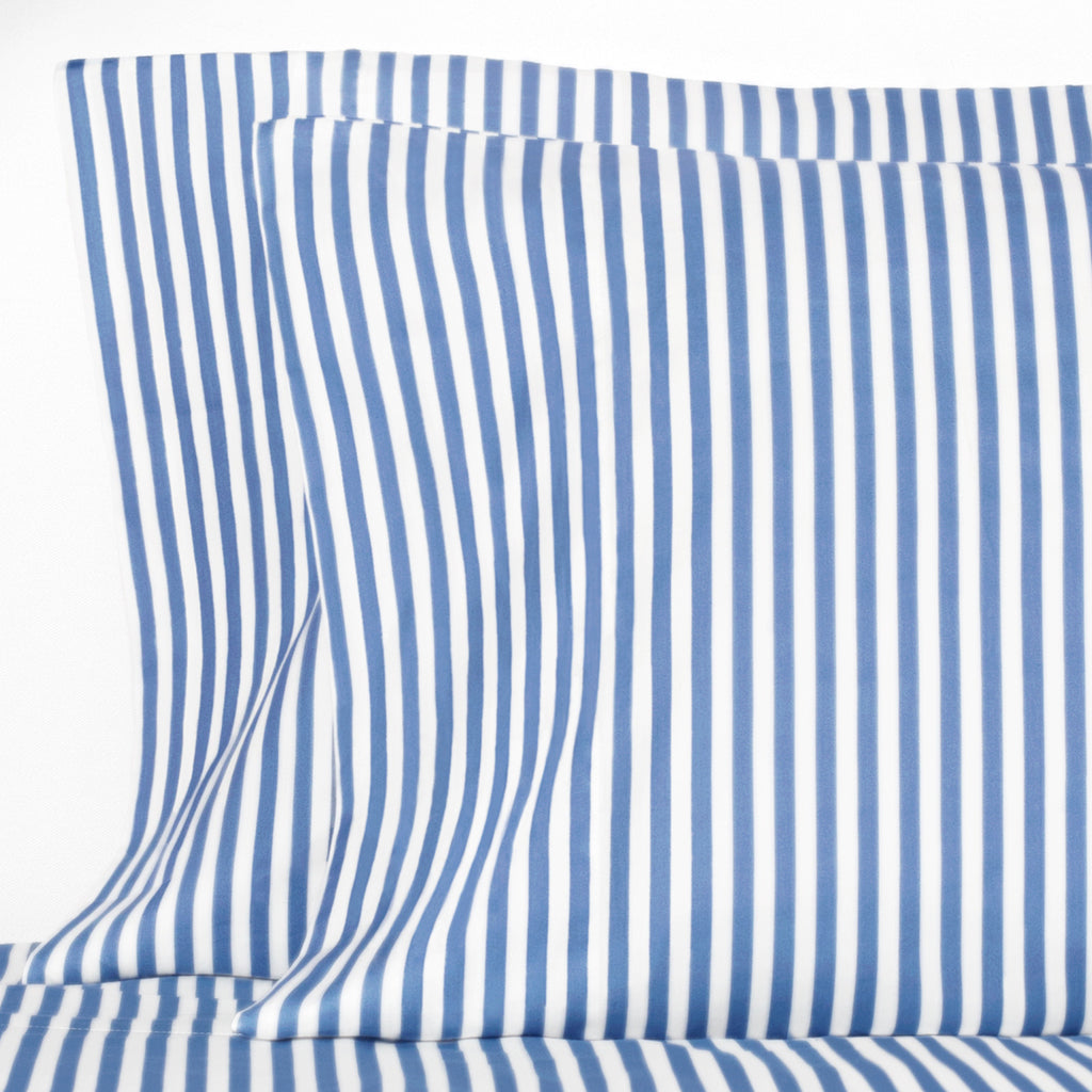 Capri Blue Striped Pillowcase Pair