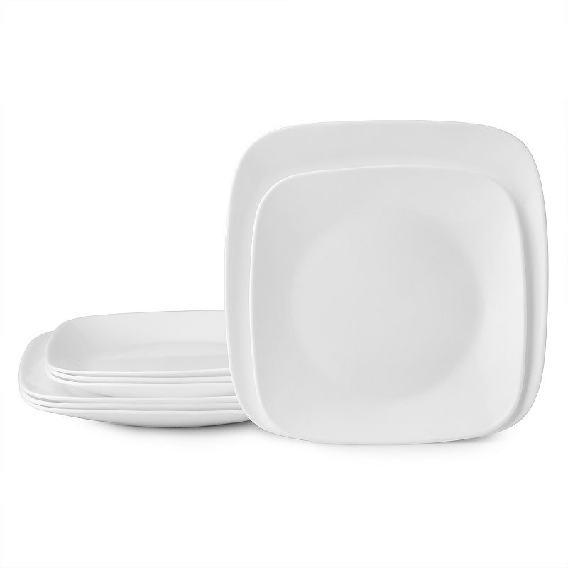 Corelle Boutique Square Vivid White 8-piece Lunch and Dinner Plate Set