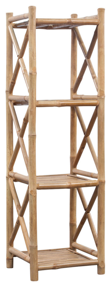 vidaXL Bamboo Shelf 5 Tiers Display Shelving Unit Rack Stand Organizer Storage   Asian   Bookcases   by vidaXL LLC  Houzz