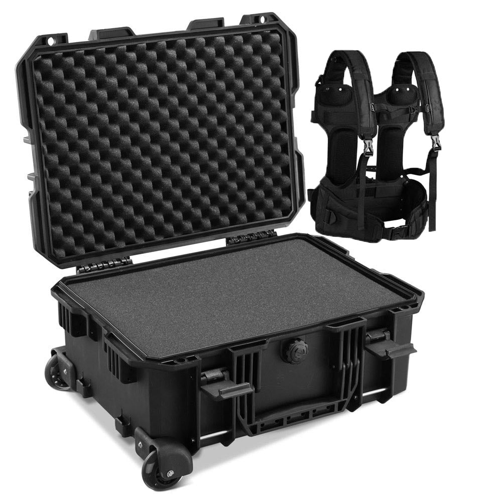 Yescom Waterproof DSLR Camera Case with Wheels Backpack & Foam