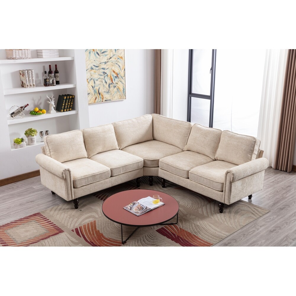 Chenille Fabric Sectional Sofa Living Room Sofa