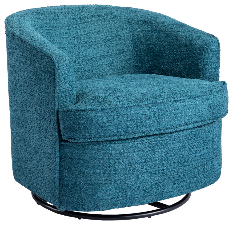 SEYNAR Modern Upholstered Swivel Barrel Armchair for Living Room   Transitional   Armchairs And Accent Chairs   by SEYNAR LLC  Houzz