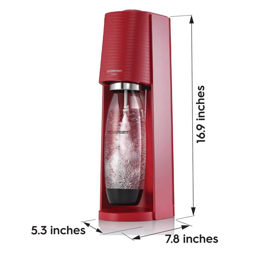 SodaStream Terra Red Soda Machine and Sparkling Water Maker Kit