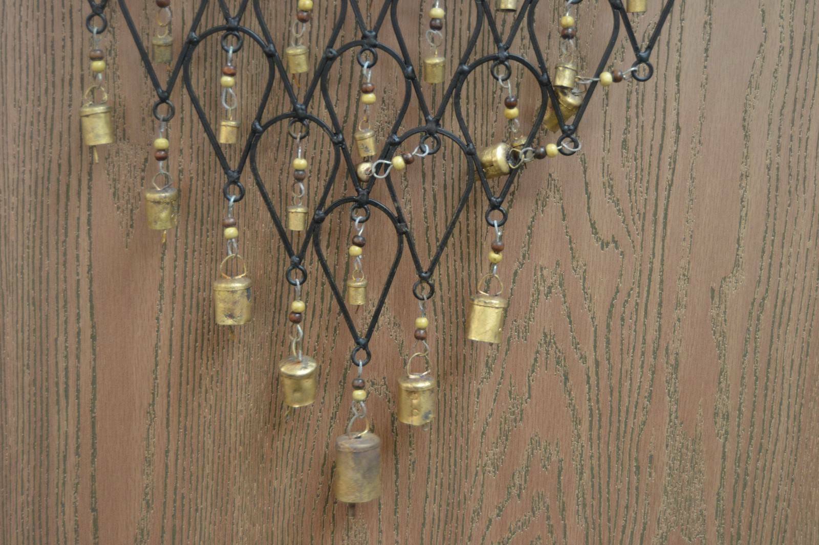 Handmade Rusty Iron Metal Bell Windchime Yard Garden