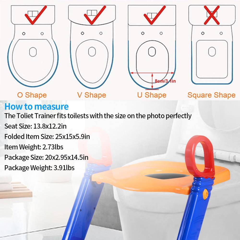 Nyeekoy Children's Potty Training Toilet Seat Portable with Adjustable Step Stool Ladder for Kids and Toddler TH17M0027