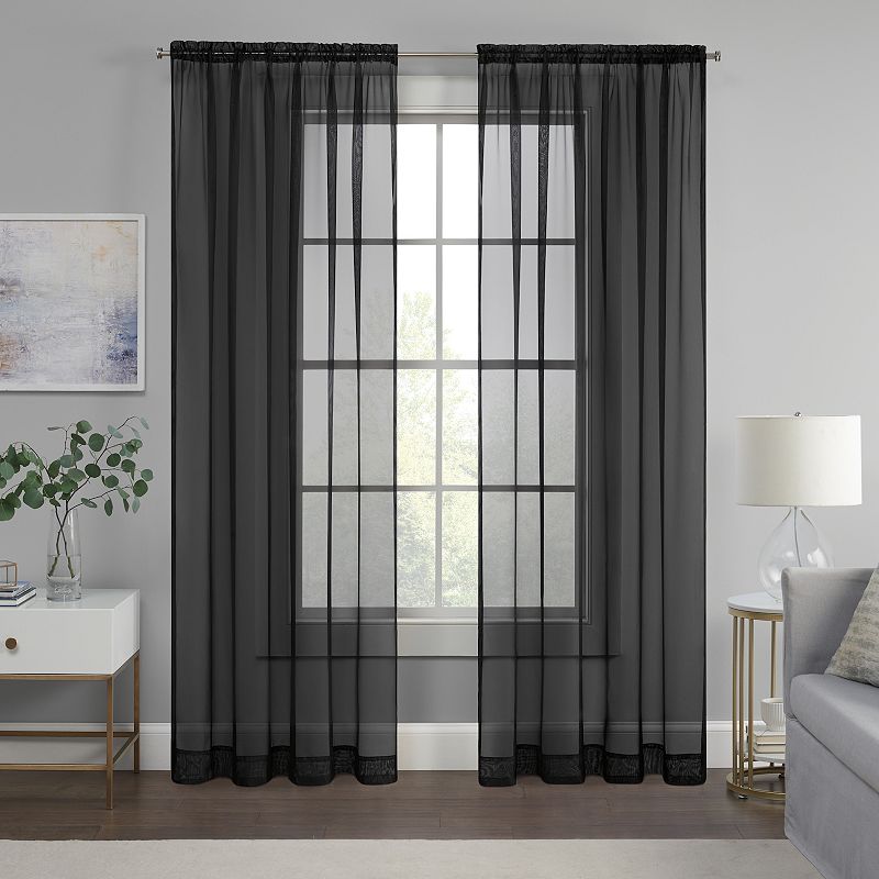 eclipse Livia Sheer Voile Rod Pocket Window Curtain Panel