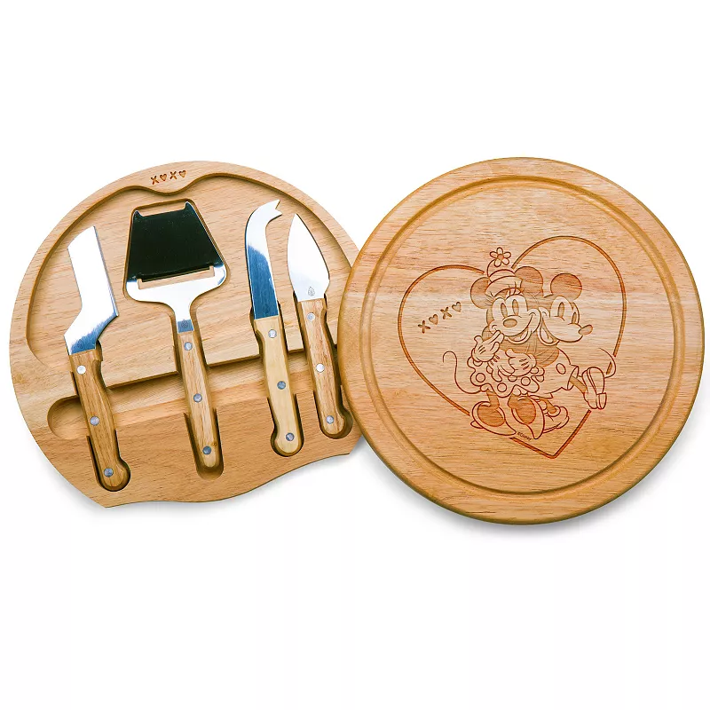 Disney's Mickey and Minnie Mouse Heart Circo Cheese Cutting Board and Tools Set by Toscana