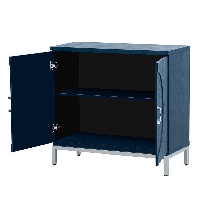 Simple Storage Cabinet with Solid Wood Veneer and Metal Leg