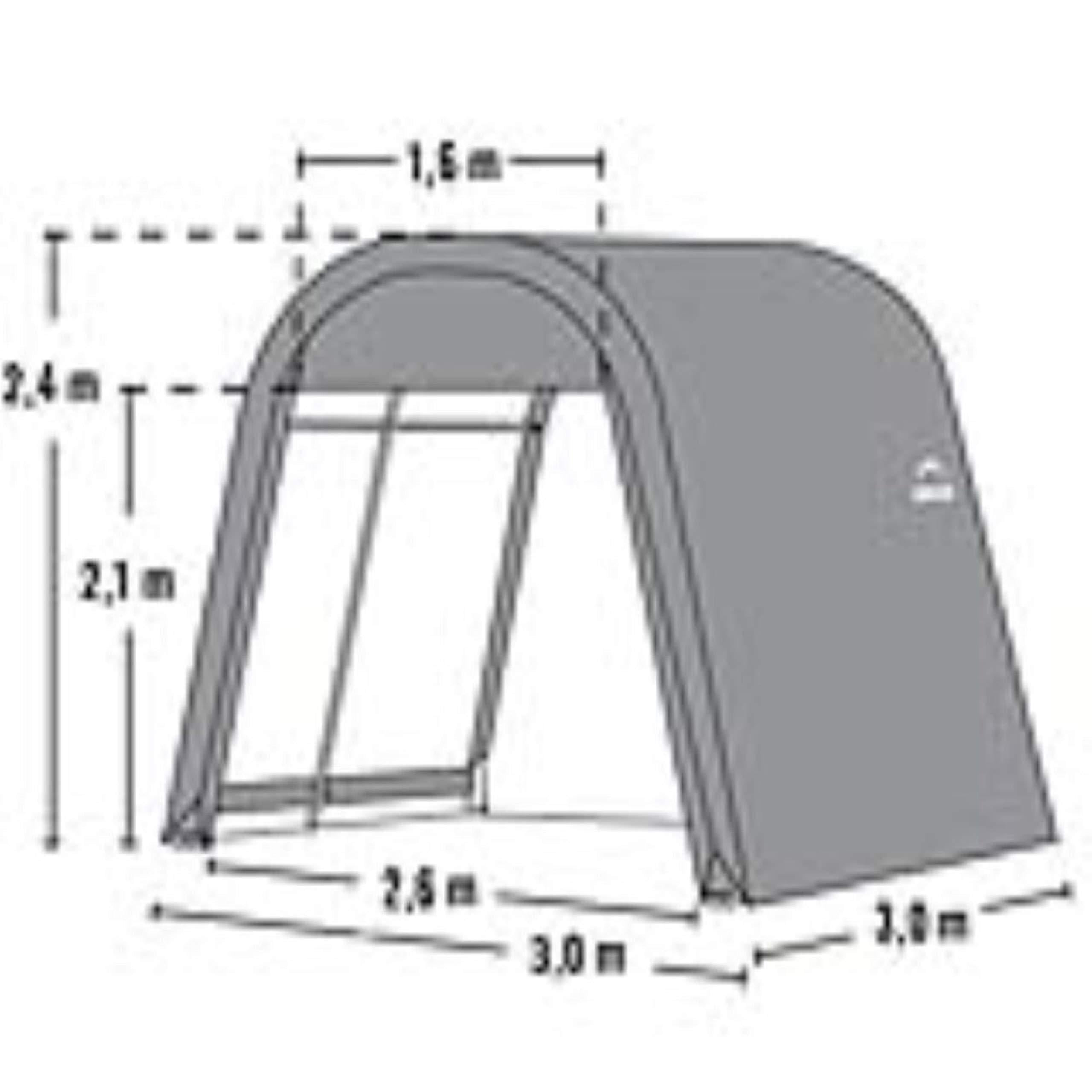 ShelterLogic 70435 10x10x8 ft. - 3x3x2 4 m Round Style Storage Shed   Grey Cover