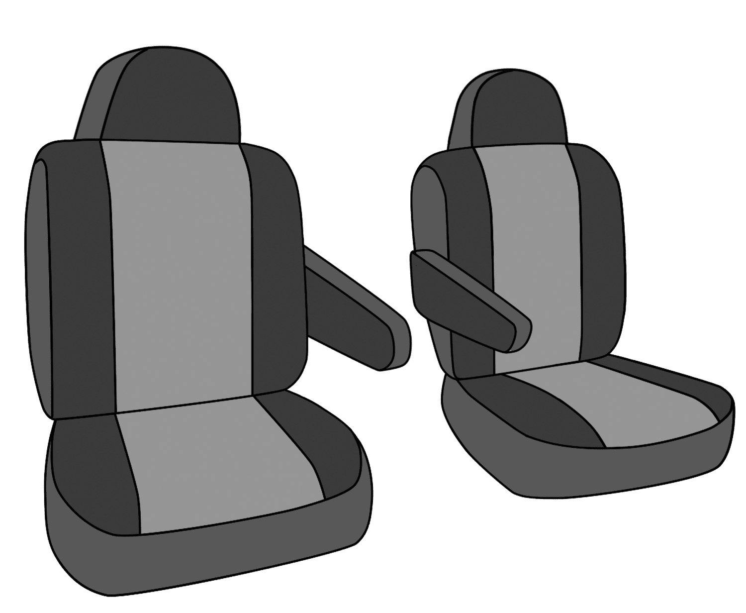 CalTrend Front Faux Leather Seat Covers for 2000-2002 Ford Excursion - FD194-06LB Beige Insert with Black Trim