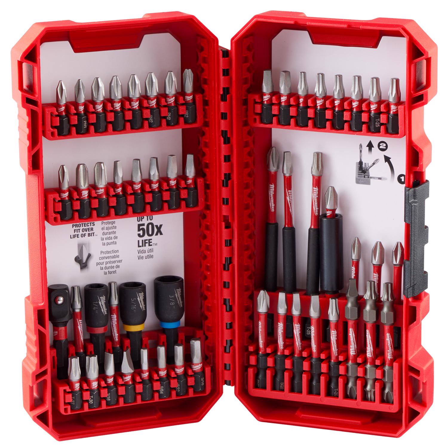 MW Shockwave Drill and Driver Bit Set Alloy Steel 54 pc