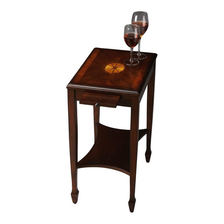 Gilbert Cherry Rectangular Side Table - Dark Brown