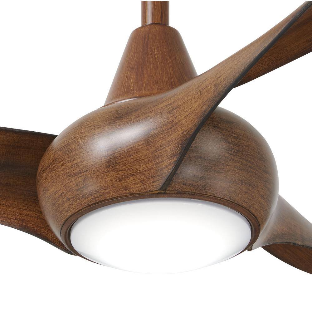 MINKA-AIRE Light Wave 44 in. LED Indoor Distressed Koa Ceiling Fan with Light and Remote Control F845-DK