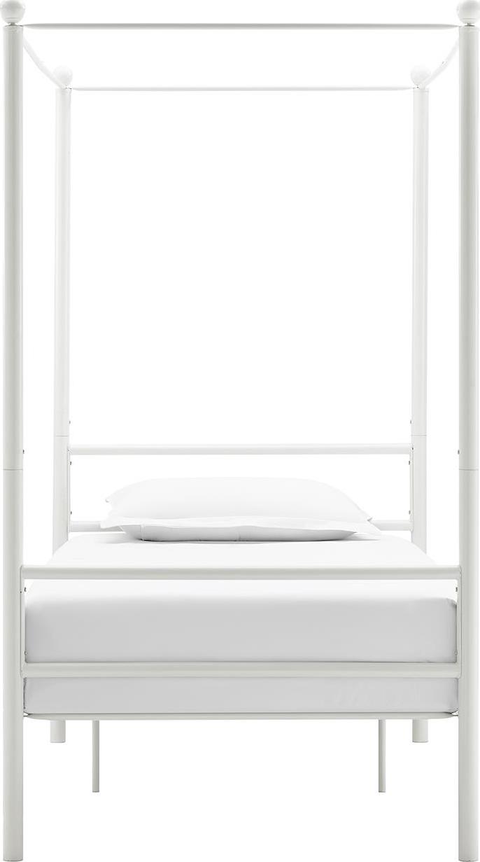 Mainstays Metal Canopy Bed， Off White