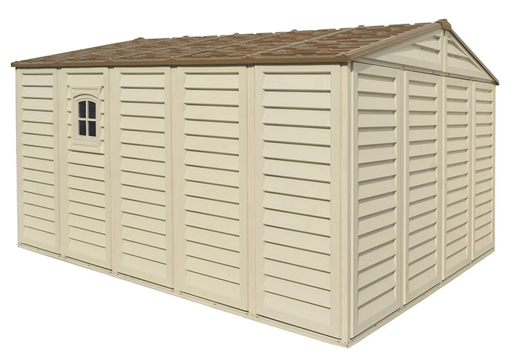 Duramax 10.5' x13' Woodbridge Plus Vinyl Storage Shed w/Foundation Kit