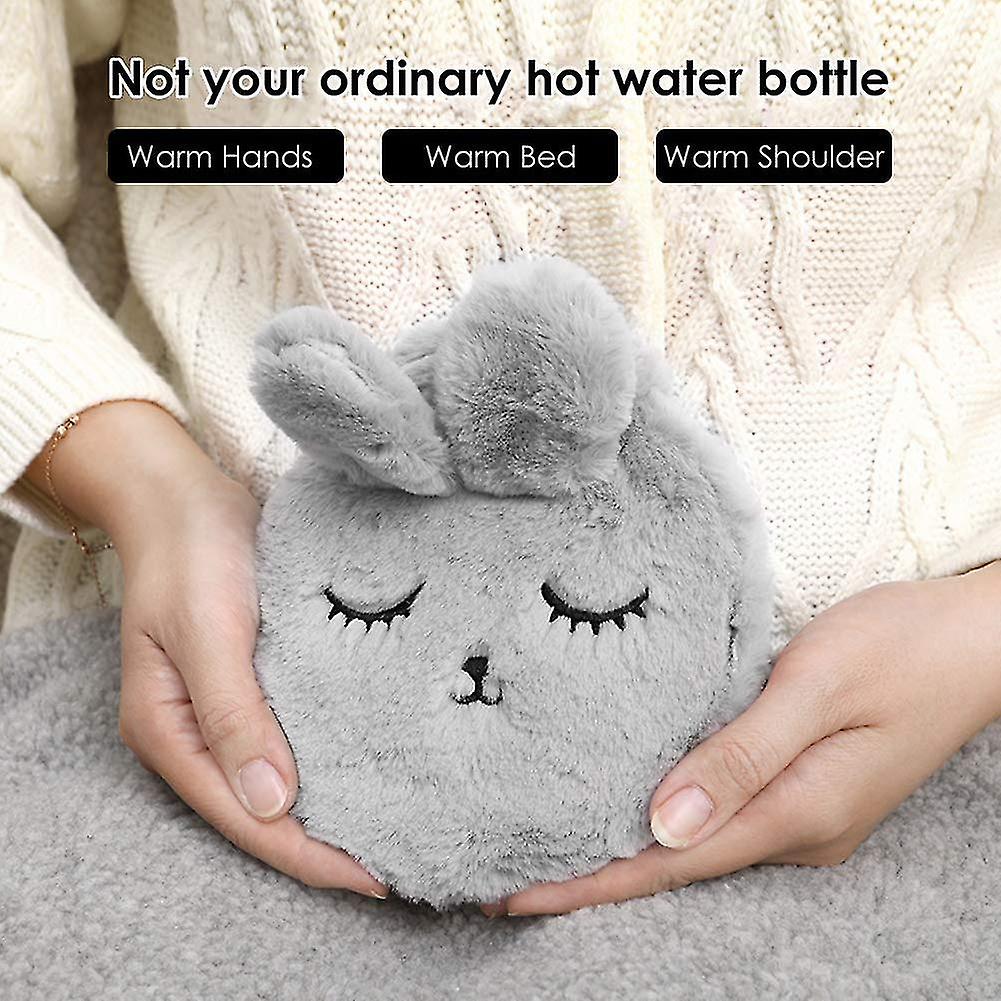 Hot Water Bottle With Cuddly Soft Hot Water Bottle For Children， Hot Water Bottle With Soft Cover， F