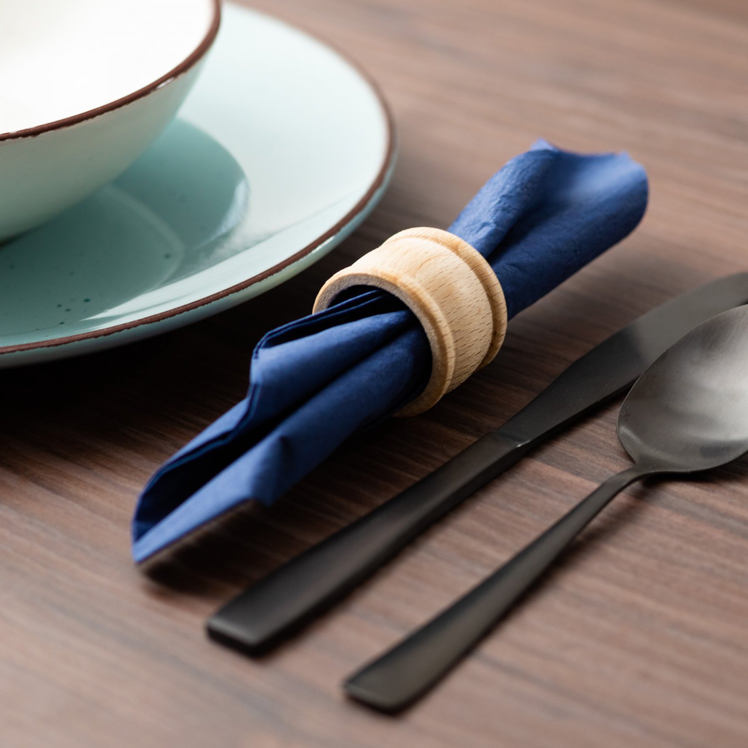 tuuli Kitchen Set of 6 Wooden Napkin Rings for Table Decoration Φ 4.3 cm