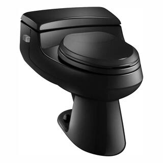 KOHLER San Raphael Comfort Height 1-piece 1 GPF Single Flush Elongated Toilet in Black Seat Included K-3597-7