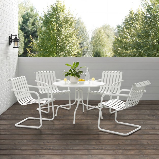 Gracie 5pc Outdoor Metal Dining Set With Table amp 4 Armchairs Crosley