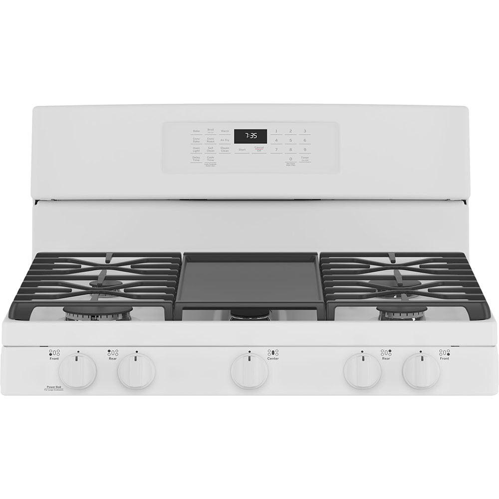 GE 30-inch Freestanding Gas Range with Convection Technology JCGB735DPWW