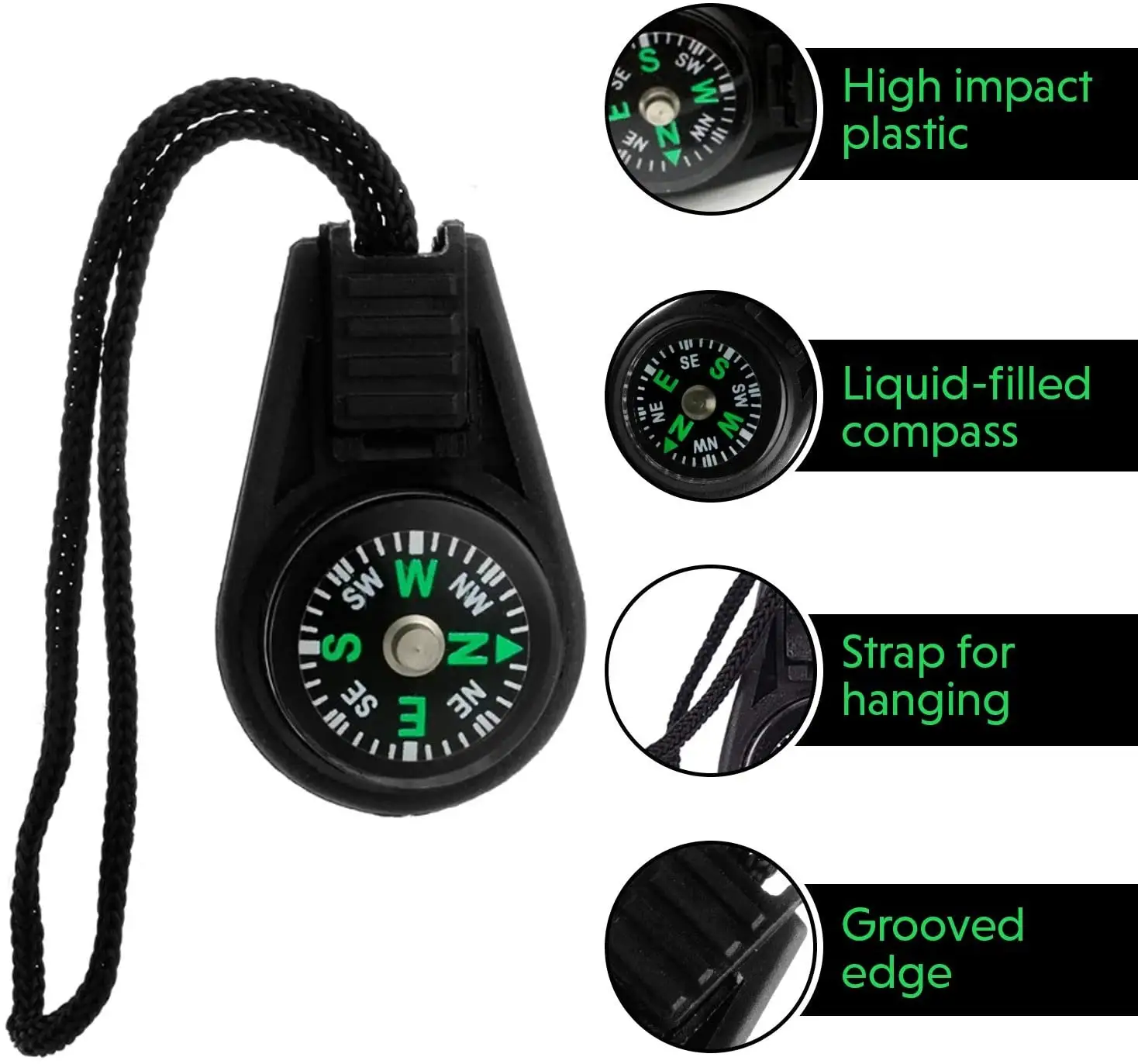 Mini Survival Compass Outdoor Camping Hiking Pocket Compass