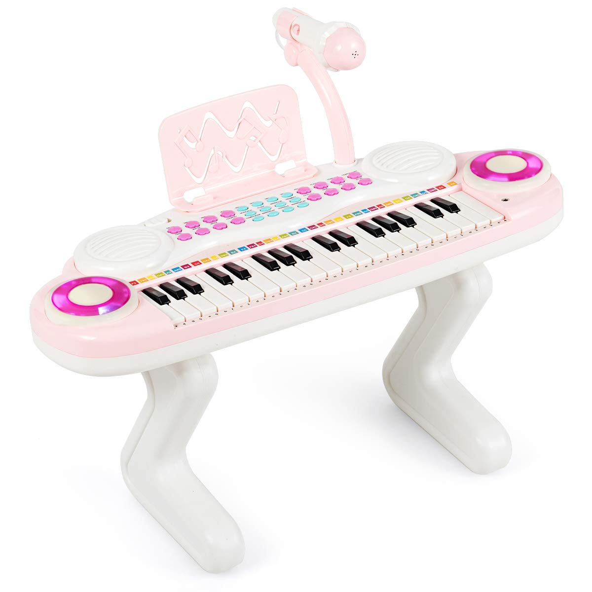 Costzon 37-Key Keyboard Piano for Kids with Detachable Legs, Music Score, Build-in MP3 Songs