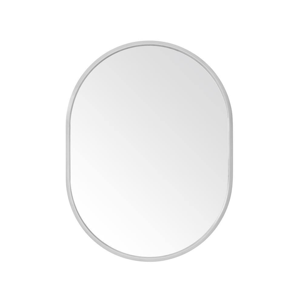 Home Decorators Collection Emmeline 24 in. W x 32 in. H Oval Framed Wall Bathroom Vanity Mirror in Brushed Nickel Emmeline MR-BN