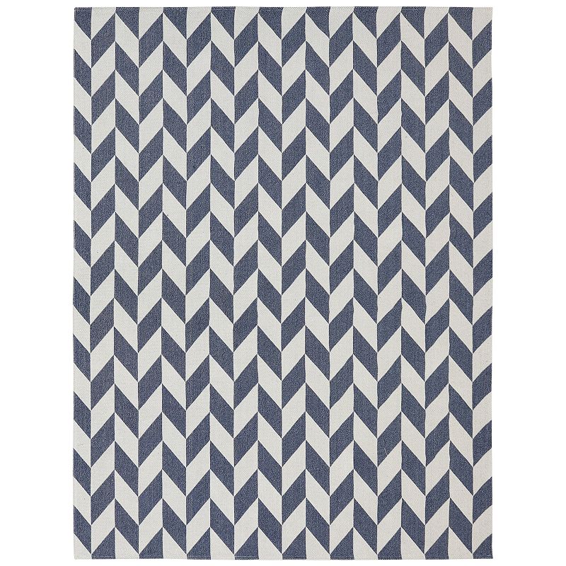 Sunnydaze Geometric Affinity Indoor Area Rug in Steel Blue - 8 x 10 Foot