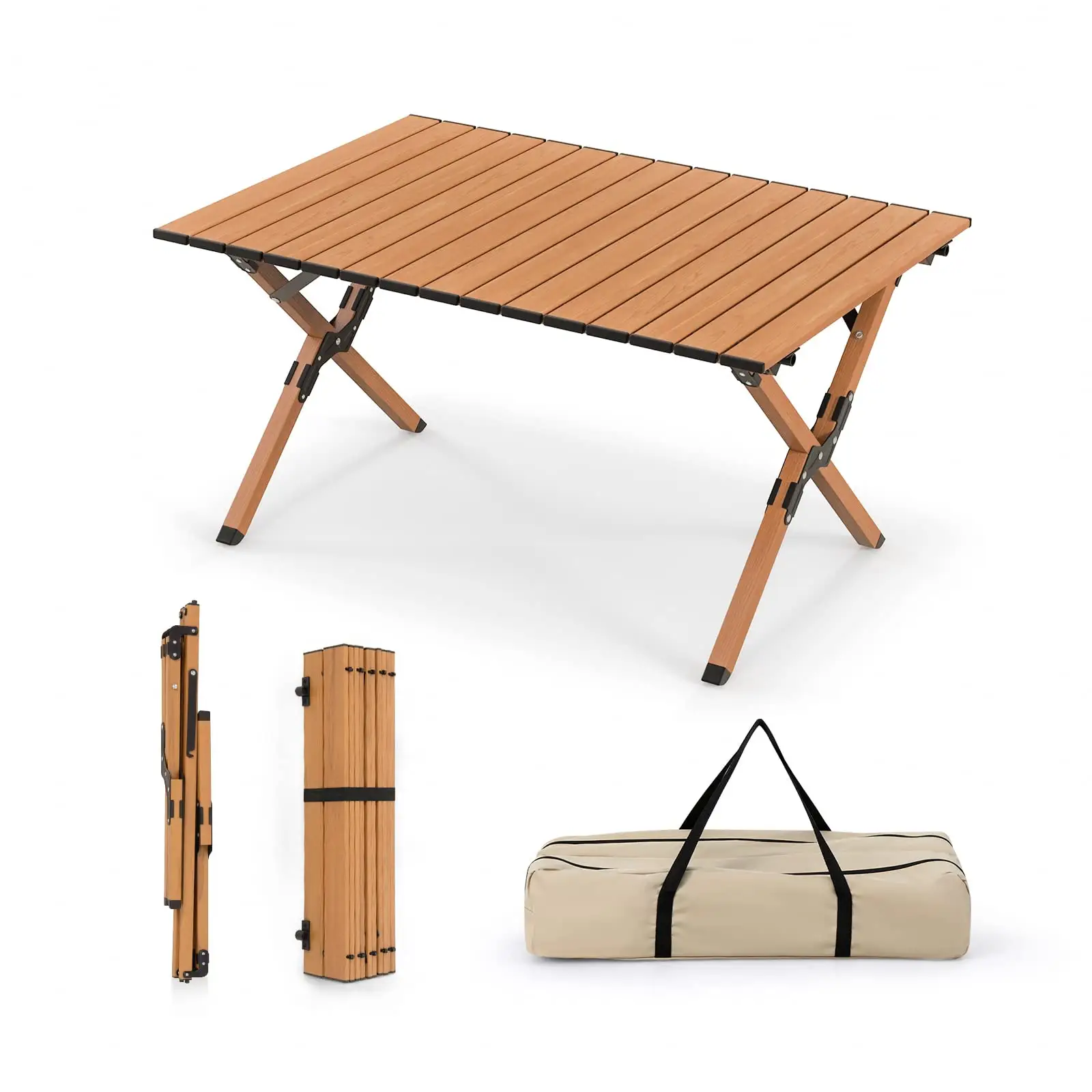 Multifuncional Lightweight Beach Bbq Table Camping Portable Foldable Egg Roll Aluminum Picnic Table