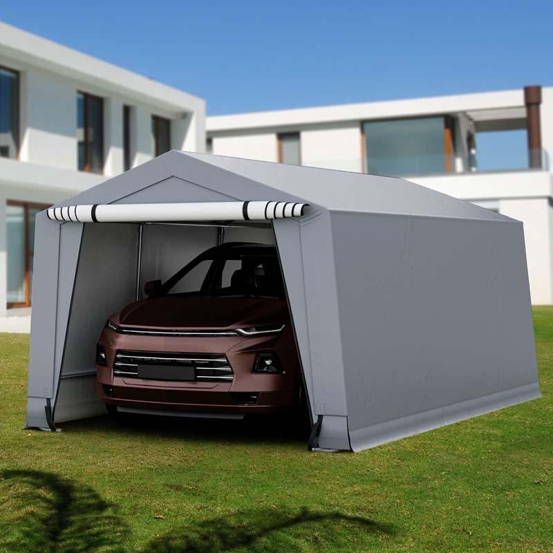 10 x 20 FT Outdoor Heavy-Duty Metal Carport Portable Garage Car Canopy with 2 Removable Doors