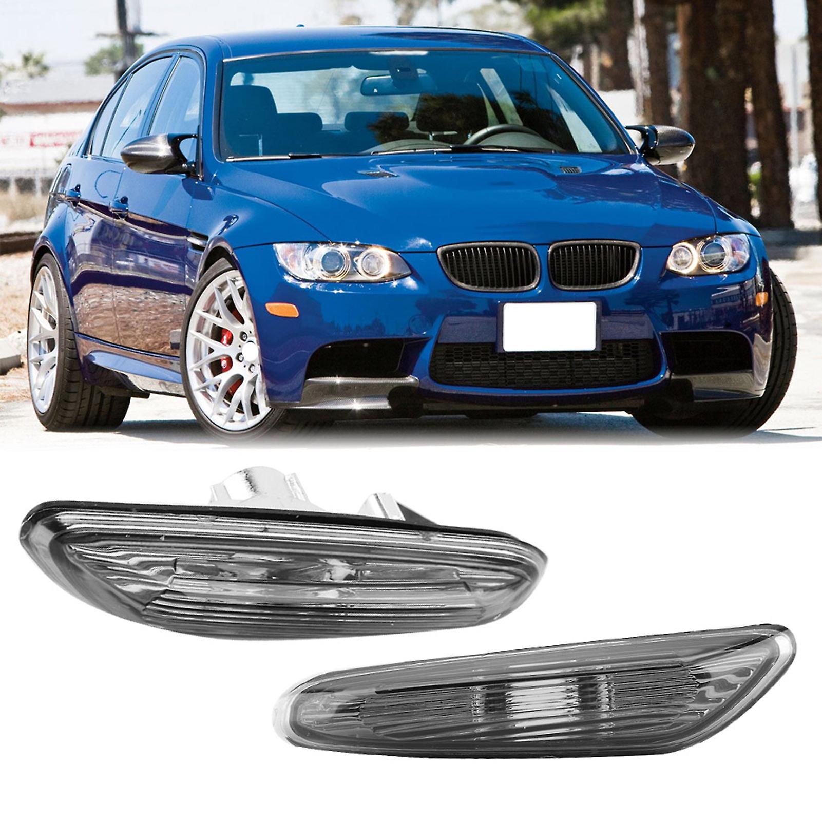 2pcs Side Marker Turn Signal Lights No Bulb For E90 E91 E92 E93 3 Series 2006-2011 (gray)