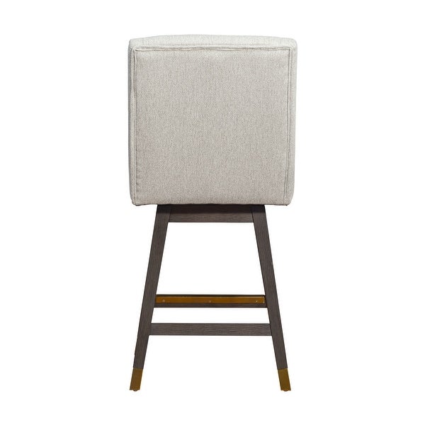 Stancoste Swivel Bar or Counter Stool in Oak Wood Finish with Fabric