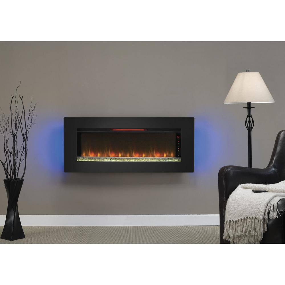 Classic Flame Felicity 47 in. Wall-Mount Infrared Electric Fireplace in Black 47II100GRG